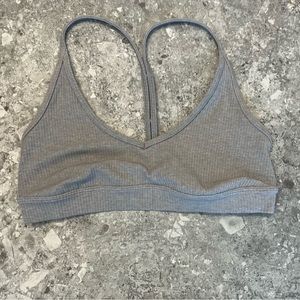 Alo Yoga Ribbed Gray Sports Bra Size Small